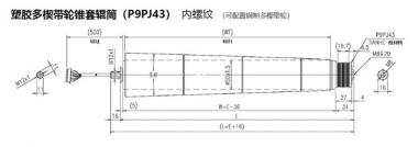 電動輥筒 塑膠多楔帶輪錐套輥筒（P9PJ43） 內螺紋 （可配置